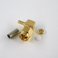 Cable de Audio RG316 de 50 Ohmios, Conector Coaxial RF con Enchufe SMA Macho, Cable de Antena Eléctrico a Prueba de Agua, Conector de Crimpado en Ángulo Recto