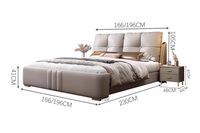 Lit Queen Size de Luxe Léger 1,8 m en Cuir Multifonctionnel avec Tables de Chevet – Prix Usine, Haute Qualité