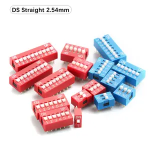 2.54 Mm Dip Switch 1/2/3/4/5/6/7/8/9/10/11/12ตำแหน่งสีน้ำเงินแดง2.54มม. สวิตช์ Pitch Dip