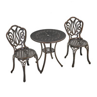 Tables et chaises d'extérieur Ensemble de tables et chaises en fonte d'aluminium pour balcon, jardin, cour, extérieur, imperméable, terrasse