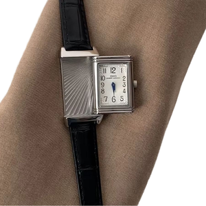 Classic Flip Series Dual-Time 180-Degree Rotating Flip Stainless Steel <b>Case</b> Leather Strap Digital Dial Mechanical <b>Watch</b> - Product Image 1