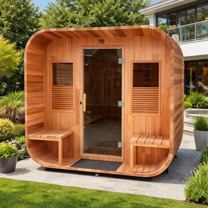 Sala de Sauna moderna de leña para exteriores, cedro rojo para 4-8 personas y sala de vapor de Sauna finlandesa de madera, portátil para exteriores, Spa en casa - Product Image 4