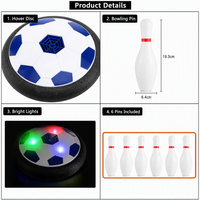Ensemble de bowling lumineux avec 6 quilles lumineuses, disque de football motorisé, jeu sportif pour enfants, cadeau pour l'intérieur et l'extérieur