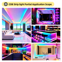 COBSL-1 Tiras de Luces LED Inteligentes RGB Flexibles, Cortables, Autoadhesivas, con Control por Aplicación Personalizada, Atenuables