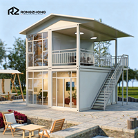 Rumah Kontainer Dua Lantai Modular Dua Kamar Tidur dengan Kamar Mandi, Dapur, dan Ruang Tamu