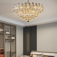 Luminaires modernes Fleur Cristal Verre Ovale Ronde Cuisine Îlot Lustre Salon Suspension LED