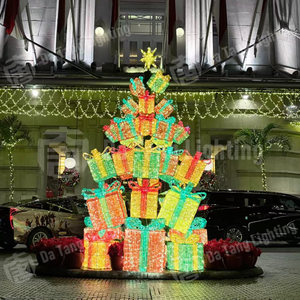 3D <b>LED</b> Christmas <b>Tree</b> Gift Box Motif <b>Light</b> Supplier China Custom Outdoor Commercial Decoration Manufacturer - Product Image 4