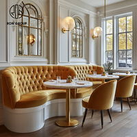 Ensemble de table et de chaises rondes en marbre pour restaurant, banquette, canapé, mobilier pour café