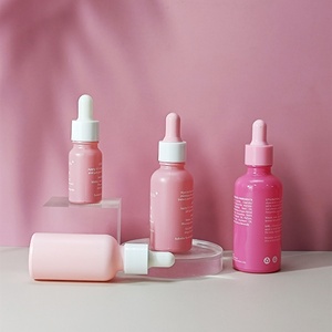 1oz 2oz 4oz 15 30 60 Transparent Matte pink Cosmetics <b>Empty</b> Essential Oil Face Serum Glass Dropper <b>Bottles</b> With Dropper Lid - Product Image 5