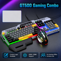 Ensemble clavier et souris de jeu SHIPADOO GK50, 104 touches, souris sans fil 1600 DPI, anti-chute, ergonomique, touches multimédias FN