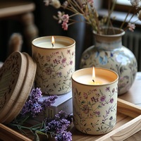 Vente en gros de pots de ciment en céramique faits à la main en cire de soja pour la décoration intérieure, cadeau de luxe personnalisé, bougies parfumées personnalisées