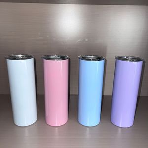 20oz Stainless Steel Skinny <b>Tumbler</b> Vacuum Insulated Double Wall Water Bottle <b>With</b> <b>Straw</b> Lid Travel Cup Gift for Hot Cold Drinks - Product Image 4