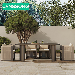 Set <span class=keywords><strong>Tavolo</strong></span> <span class=keywords><strong>da</strong></span> Pranzo <span class=keywords><strong>Rotondo</strong></span>, Arredamento per Ristoranti, Set <span class=keywords><strong>da</strong></span> <span class=keywords><strong>Giardino</strong></span> per Villa, Set di Mobili <span class=keywords><strong>da</strong></span> Patio in Alluminio di Alta Qualità, Arredamento per Esterni per Hotel - Product Image 3