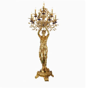 Lámpara de pie con escultura de Venus, luces de vela, <span class=keywords><strong>antorcha</strong></span> de Rama, decoración, Villa, sala de estar, vestíbulo, luz de suelo de cobre - Product Image 1