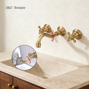 Germany <strong>Best</strong> Selling Basin Faucet Brass Concealed Basin Mixer 3 Holes Basin Faucet Wall Mounted - Product Image 4