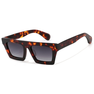 Gafas de sol rectangulares unisex con montura completa de tortuga, protección UV400, protección solar para adultos - Product Image 4