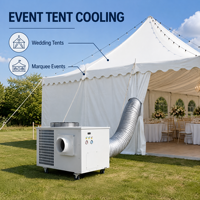 Unit AC Portabel 10 Ton Paket Lengkap Konektor Saluran Udara Flensa Tenda DC Inverter Pendingin Cepat Kabinet AC Motor