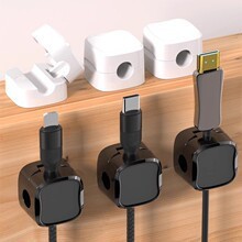 Magnetic Cable Organizer Square Wall Mounted With Clips <b>Hooks</b> For Desktop Charging Cables Storage - Product Image 1