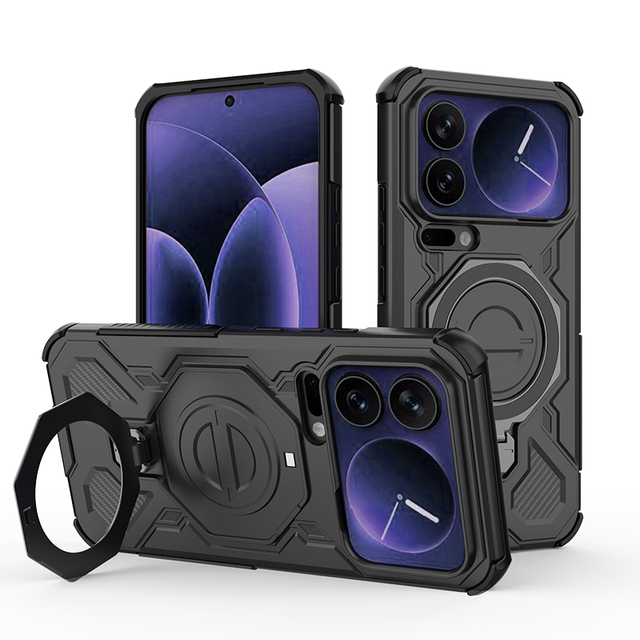 360 Rotatable Kickstand Shockproof Magnetic Phone Case for Xiaomi 17 Pro Max 17 Pro Poco X7/F7 Full Protective Back Cover