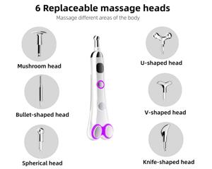 Dispositivo de Belleza Ocular 2 en 1, 6 Cabezales Intercambiables, Pluma de Masaje, Masajeador Ocular Relajante y Calmante, Compresa Caliente, Varita Masajeadora Vibratoria - Product Image 3