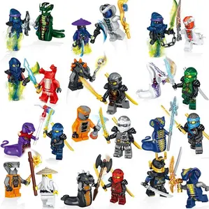 24 pièces figurines avec armes ninja Action goed ensemble à collectionner, Fans de films d'anime Mini figurines Mini figurines blocs de construction