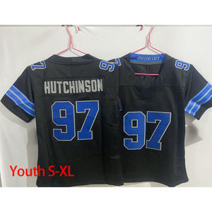قميص كرة القدم الأمريكية للشباب مطرز بالجملة 0 Jahmyr Gibbs 14 Amon-Ra St. Brown 97 Aidan Hutchinson طفل جيرسي مخيط - Product Image 4
