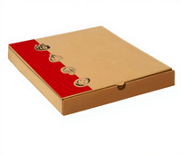 Le matériau est en carton ondulé, disponible en différentes tailles, et convient à l'emballage de plats à emporter.