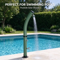Douche solaire extérieure KANGRUN 20L en PVC ABS verte courbée pour piscine, jardin, plage, camping