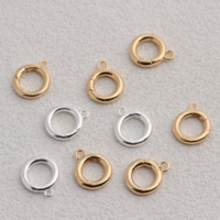 Fermoir à ressort ouvrable en or 14K / argent S925, mousqueton rond, clip à ressort, boucle en O, fournitures de fabrication de bijoux en gros