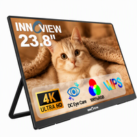 Moniteur portable grand format 23,8 pouces, résolution IPS 4K, technologie Freesync, écran mat, support inclinable à 180°, compatible avec les téléphones et les consoles