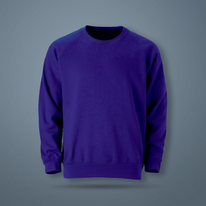 <b>Men's</b> <b>Purple</b> Raglan Sleeve Crew Neck Pullover <b>Sweatshirt</b> 100% Cotton Knitted Casual Regular Fit Autumn Solid Color - Product Image 1