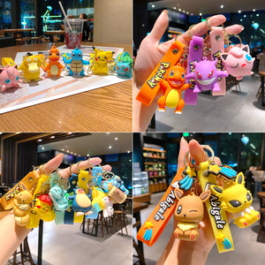 Porte-clés en caoutchouc 3D motif Pokémon dessin animé, pendentif pour clés de voiture, accessoires – Grande Vente - Product Image 2