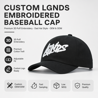Gorra de Béisbol con Bordado Personalizado, Letras LGNDS, Estilo Graffiti, Gorra de Papá, Sarga de Algodón, Ropa Urbana Unisex, OEM ODM