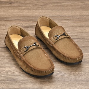 Mocasines Unisex de Gamuza para Hombre, Punta Redonda, Sin Cordones, Suela de Goma, Hebilla Suave, Decoración Sólida, Zapatos Casuales de Primavera - Product Image 3