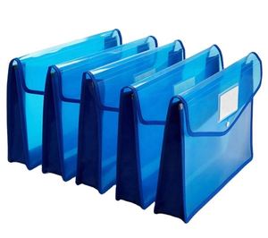 Porte-documents extensible en polypropylène avec fermeture à bouton-pression, pochette accordéon imperméable pour documents - Product Image 1