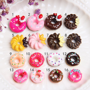 Breloques artificielles, 100 pièces, crème chocolat, fraise, donuts, remplissage de Slime, embellissements en résine, accessoires artisanaux - Product Image 4