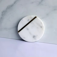 Sous-verre rond en marbre naturel moderne, personnalisé, pour dîner, tasse à thé, biscuit, nouveau produit