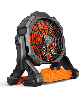 Support de lampe LED adapté et mini ventilateur de sol solaire portable rechargeable de 12 pouces pour le camping - Product Image 1
