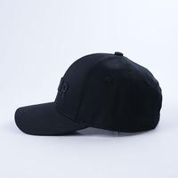 Aanpasbare 6 Panelen Zwart Gestructureerde Honkbalhoed Standaard Volwassen Maat Verstelbare 100% Katoenen Borduurwerk Logo Cap