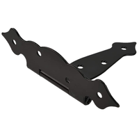 RHETECH 6 \ "noir T charnières matériel en fer forgé antirouille T-Strap hangar charnière porte robuste porte grange portes en acier à fermeture souple
