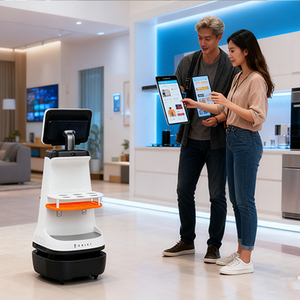 Robot d'accueil interactif intelligent de type humain réel - Assistant d'accueil commercial Contrôle par application Charge automatique VSLAM - Product Image 3