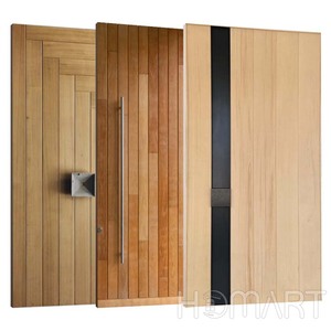 Personalizado moderno madeira maciça entrada e exterior dupla porta de madeira energia eficiente para casa Villa e Hotel - Product Image 3