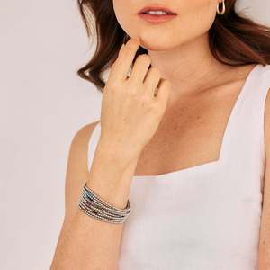 New Arrival 12 Month Birthstones Charm Handmade Jewelry Waterproof 18k Gold Plated Stainless Steel <b>Beaded</b> <b>Bracelet</b> for Women - Product Image 4