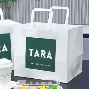 Sacs en papier biodégradables, recyclables, écologiques, jetables, de haute qualité, pour restaurants, hamburgers, pizzas, fast-food, vente en gros sur mesure - Product Image 1