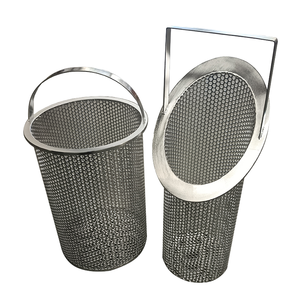 Panier filtrant cylindrique perforé en acier inoxydable 304 sur mesure avec poignée pour filtration industrielle - Product Image 2