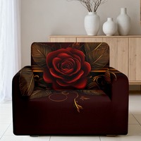 Günstige Sofabezüge vom Hersteller: Goldgerahmter Rosen-Sofaüberwurf, Dehnbarer Staubdichter Sofabezug