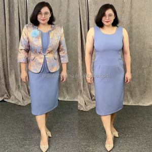 Robe de cérémonie en brocart de haute qualité pour femmes grandes tailles, robe deux pièces, vêtements pour femmes - Product Image 1