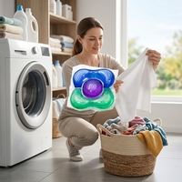 Deterjen Gel Pod Ramah Lingkungan Sekali Pakai Berkualitas Tinggi Aroma Bunga Anti-Bakteri Pembersih Mendalam Melembutkan Melindungi Pakaian