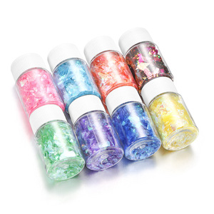 Paillettes pour nail art DIY, flacon de 15 ml, fragments de cellophane, autocollants pour ongles en forme de bonbons irréguliers irisés, colorés et brillants - Product Image 1