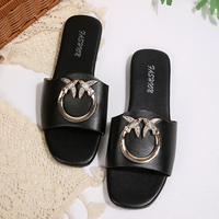 Nouvelles sandales pour femmes, tongs d'été antidérapantes, chaussures décontractées pour la plage, tongs plates tendance, sandales pour femmes